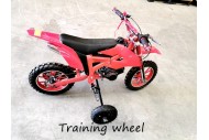 TRAINING WHEELS FOR 49CC 2 STROKE DIRT BIKE PIT BIKE 2 WHEEL REAL SIDE FOOTREST