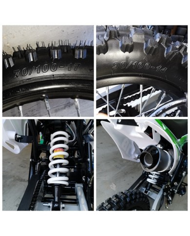 125CC DIRT BIKE PIT MOTOR TRAIL MOTOCROSS DINGO PRO ELECTRIC START 14/17 BIG WHEEL GREEN