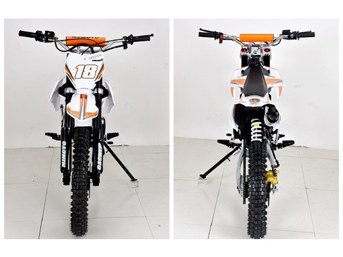 125CC PIT MOTOR DIRT BIKE TRAIL MOTOCROSS PRO KICK START 14/17 BIG WHEEL ORANGE