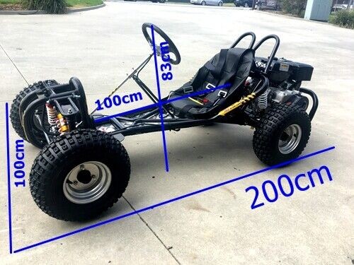 OFFROAD 9HP 270CC GO KART SINGLE SEAT ADULT BUGGY QUAD ATV SUSPENSION WET CLUTCH BLUE